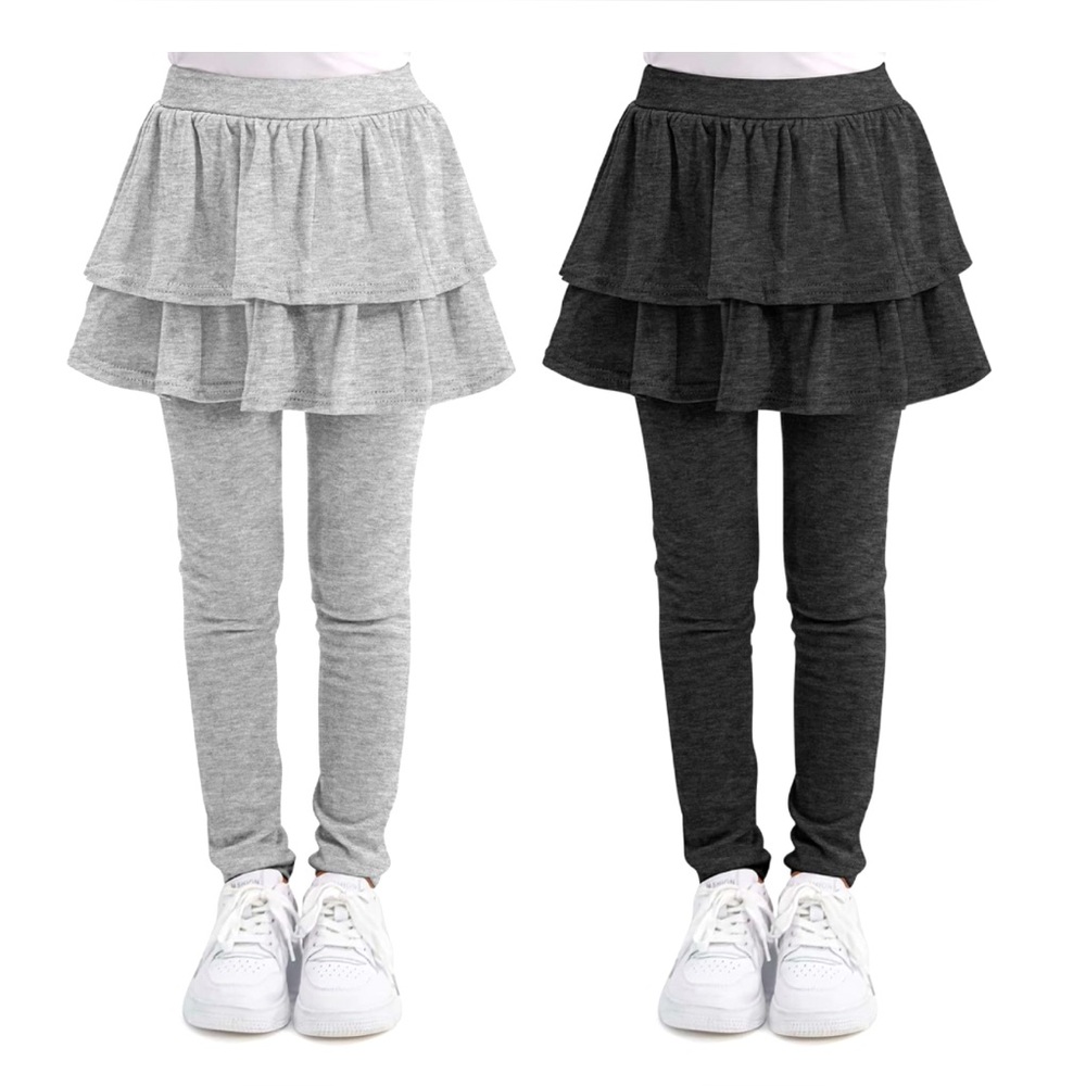 Girls 2-Pack Layered Skirt Leggings